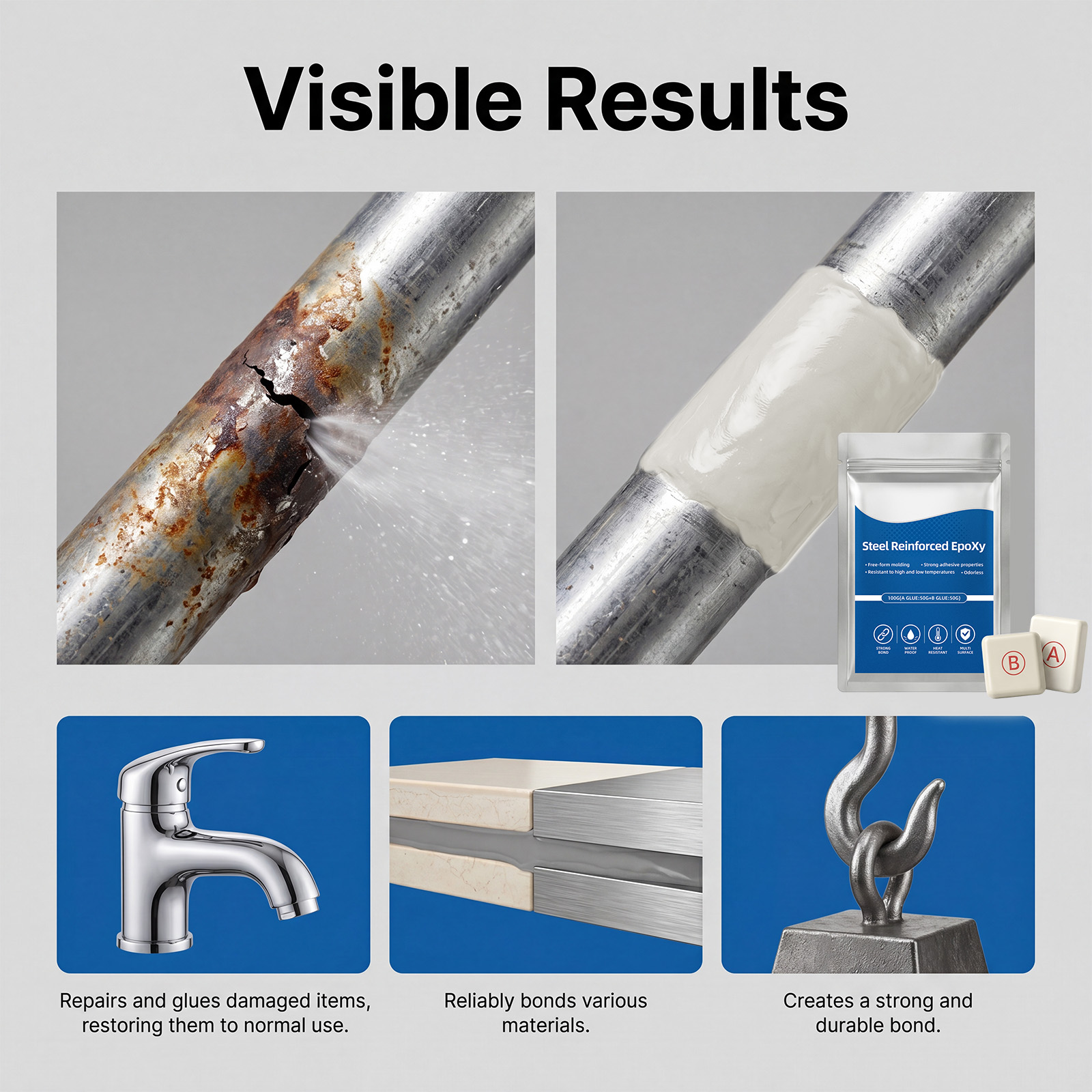 Multi Functional Ab Repair Glue Convenient Industrial Household Adhesive Metal Plastic Wood Crack Universal Mending
