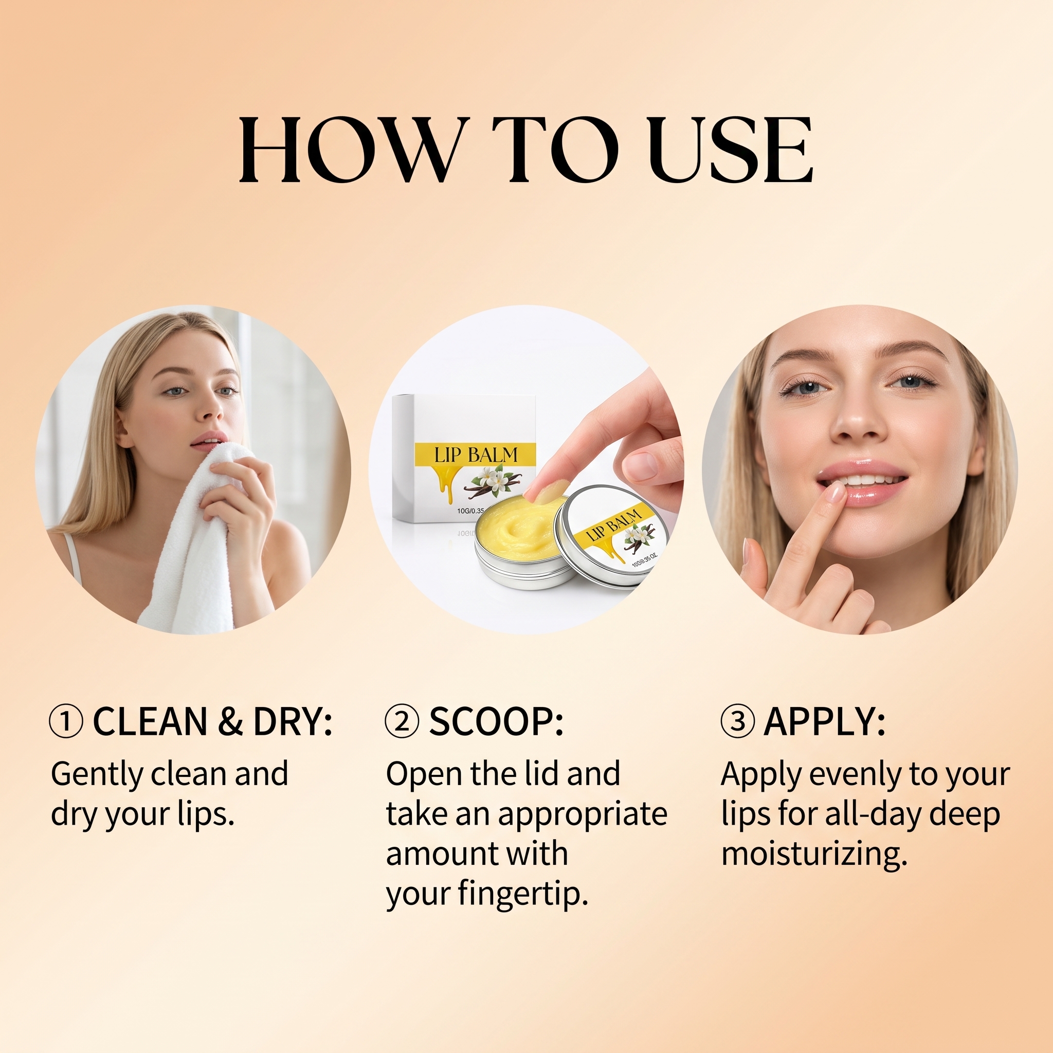 Tallow Honey Lip Balm Contains Plant Extract Oil Base Light Moist Soft Smooth Easy Apply Lips Care