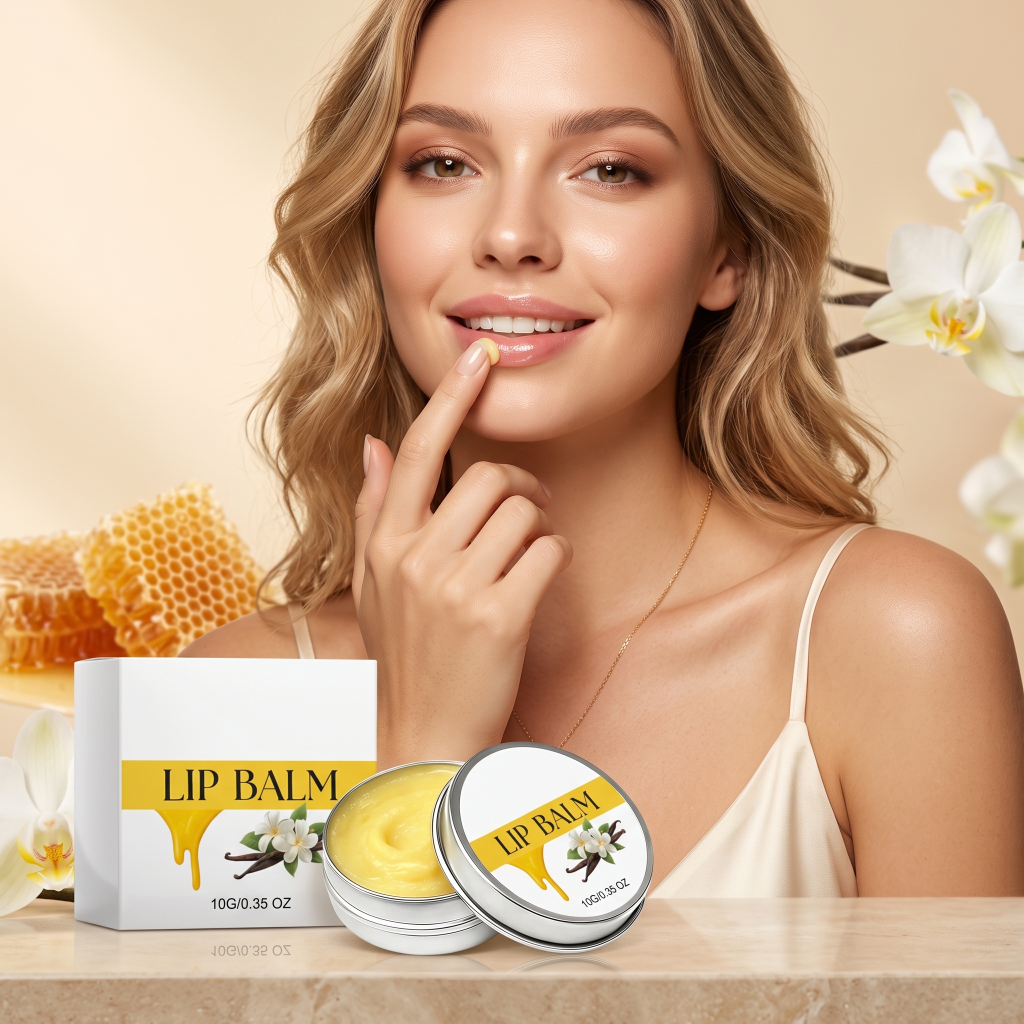Tallow Honey Lip Balm Contains Plant Extract Oil Base Light Moist Soft Smooth Easy Apply Lips Care