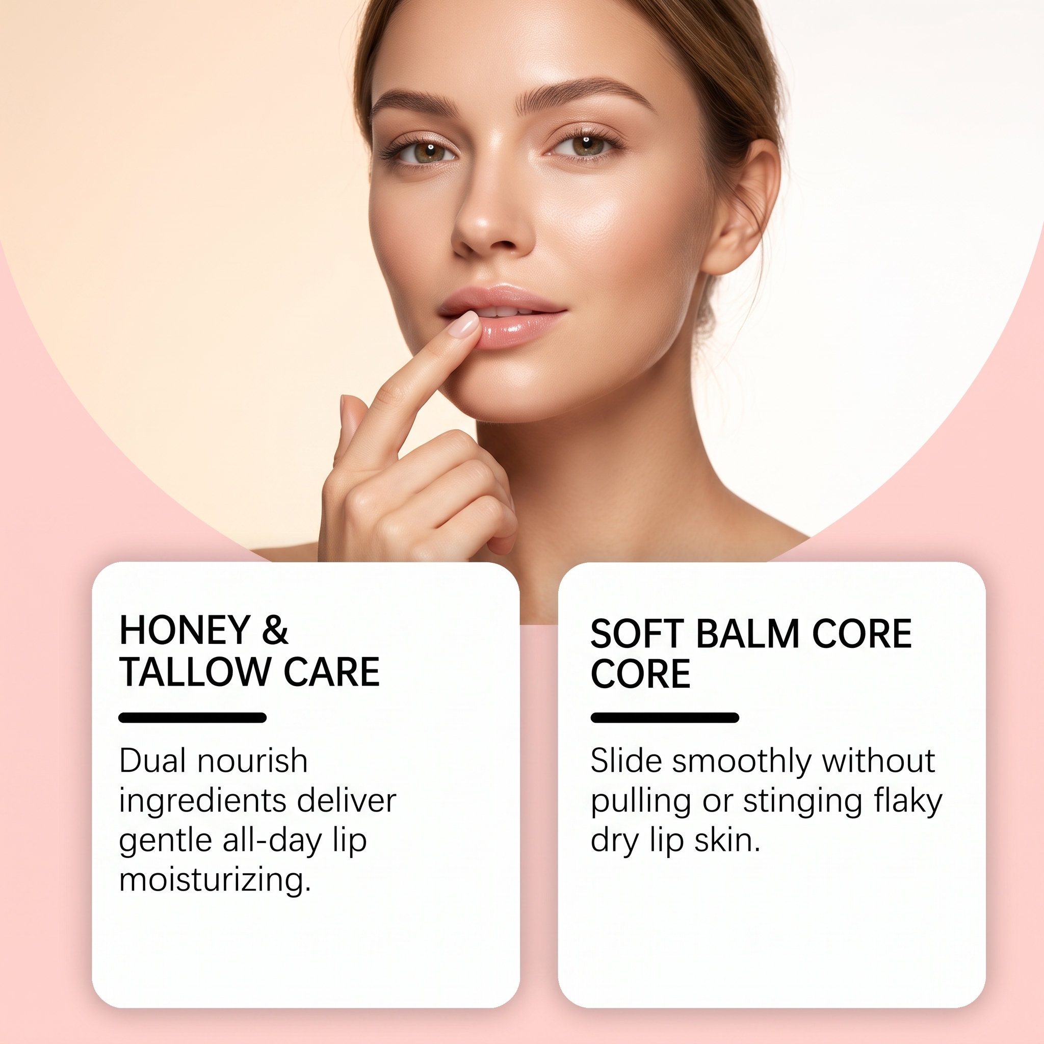 Tallow Honey Lip Balm Contains Plant Extract Oil Base Light Moist Soft Smooth Easy Apply Lips Care
