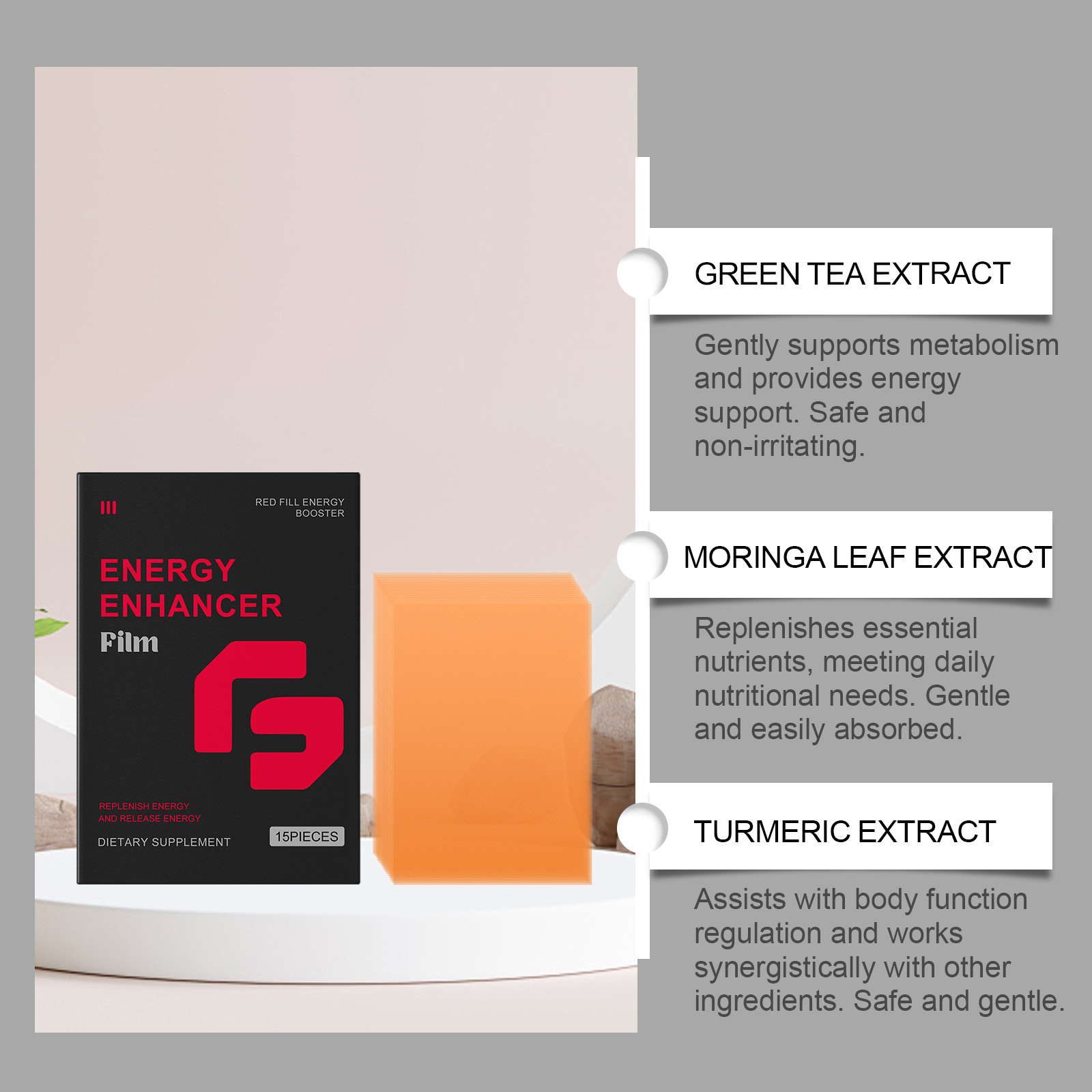 Energy Balance Care Tablets Nourish Body Balance Nutrients Mild Formula Boost Focus Mood Improve