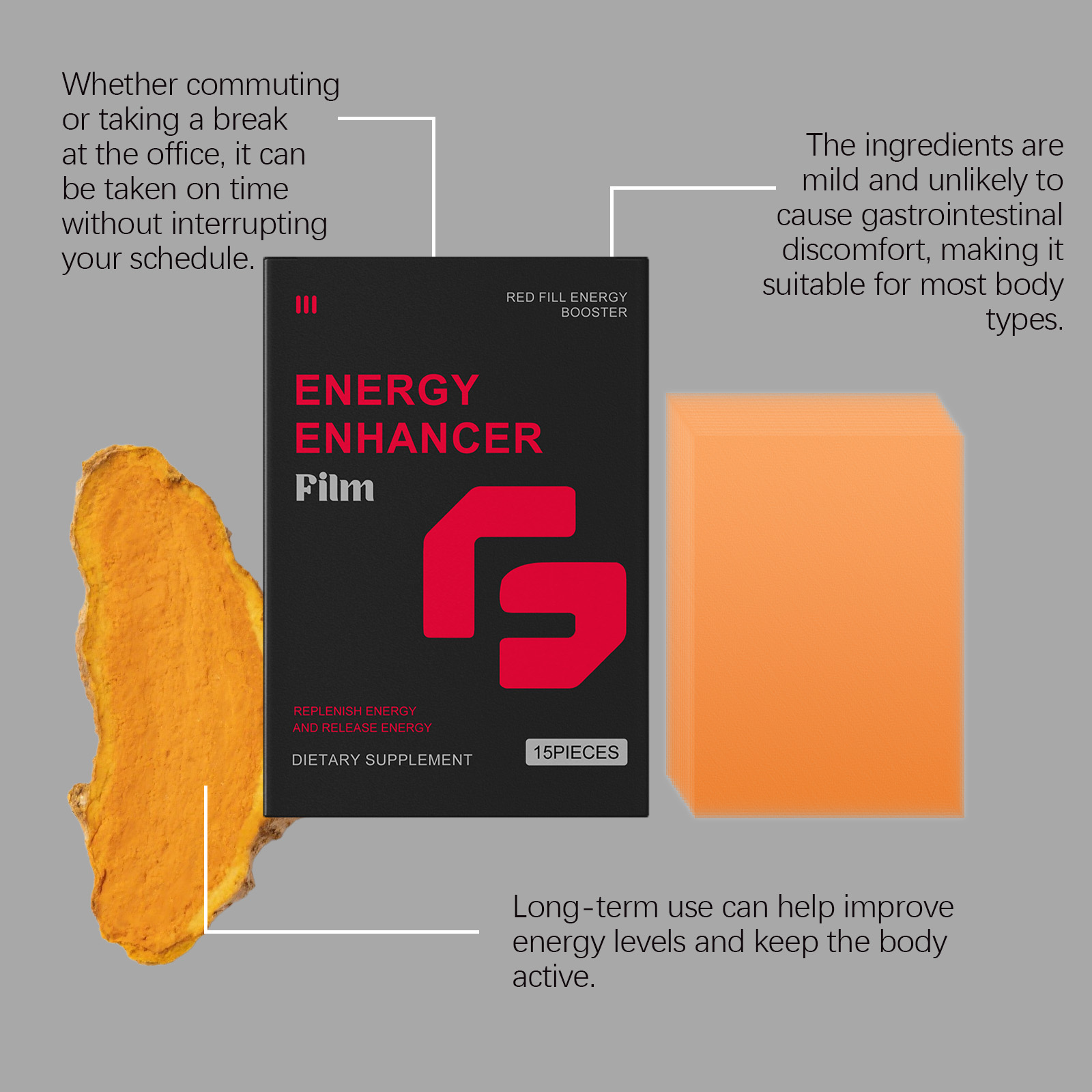 Energy Balance Care Tablets Nourish Body Balance Nutrients Mild Formula Boost Focus Mood Improve