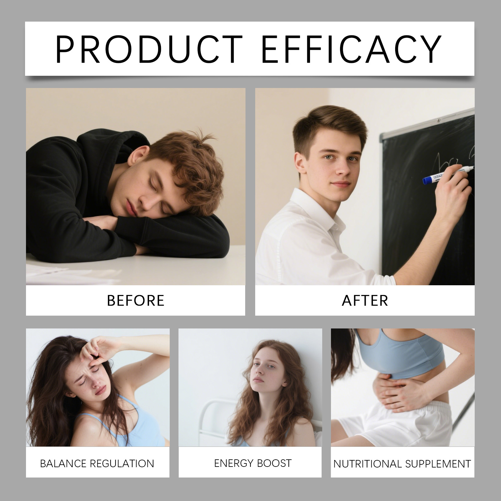 Energy Balance Care Tablets Nourish Body Balance Nutrients Mild Formula Boost Focus Mood Improve