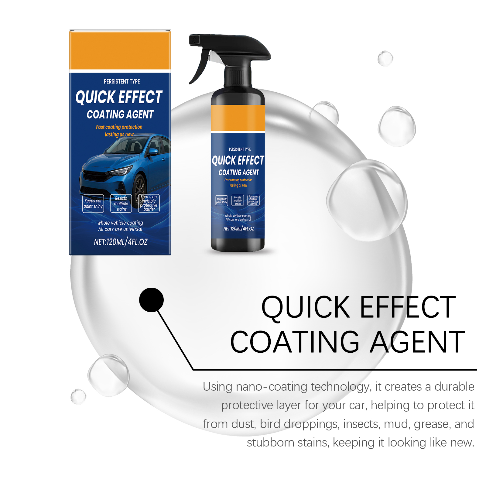 Car Coating Spray Ceramic Coating Mirror Clean Stain Remove Protect Material Maintain Gloss Level Auto Surface Care