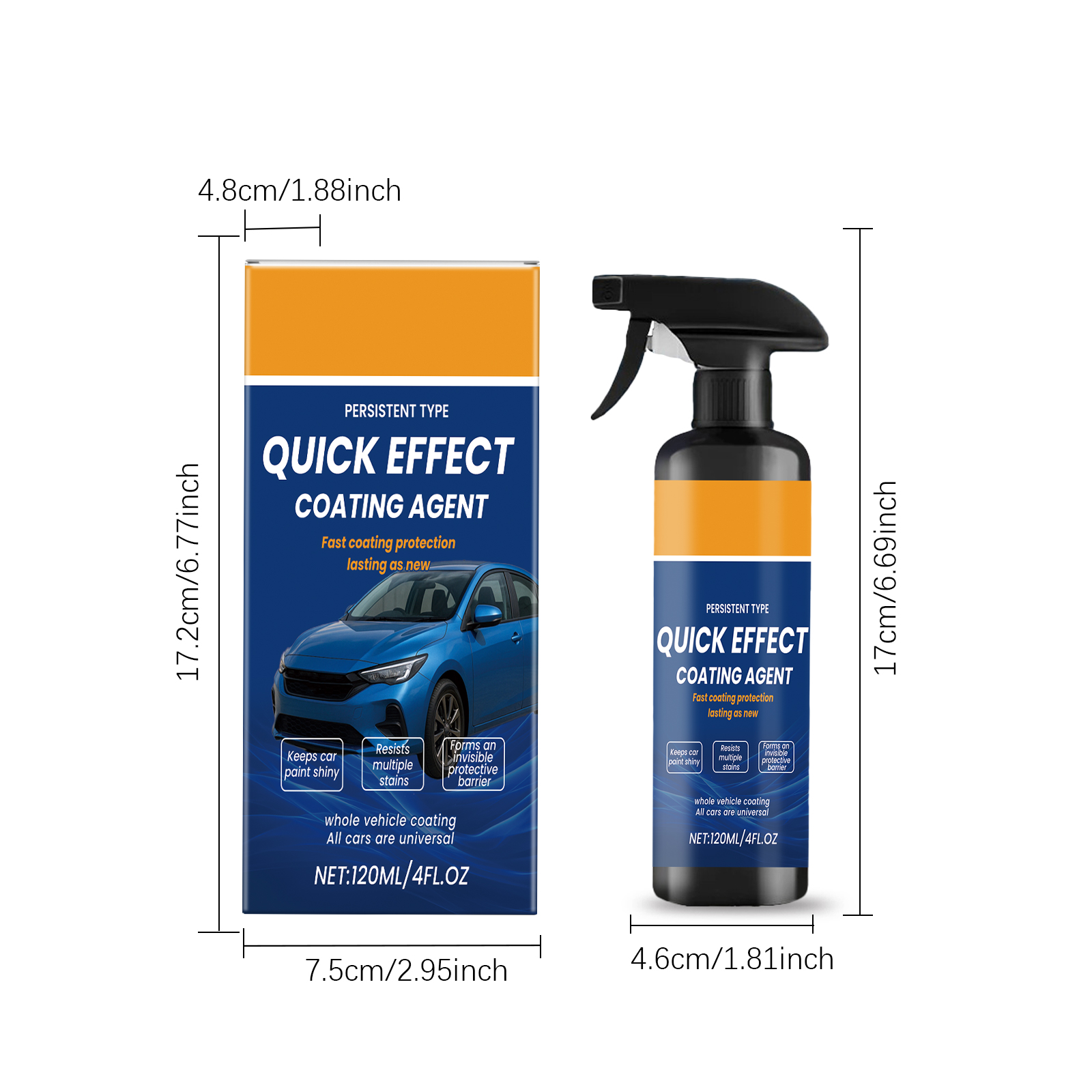 Car Coating Spray Ceramic Coating Mirror Clean Stain Remove Protect Material Maintain Gloss Level Auto Surface Care