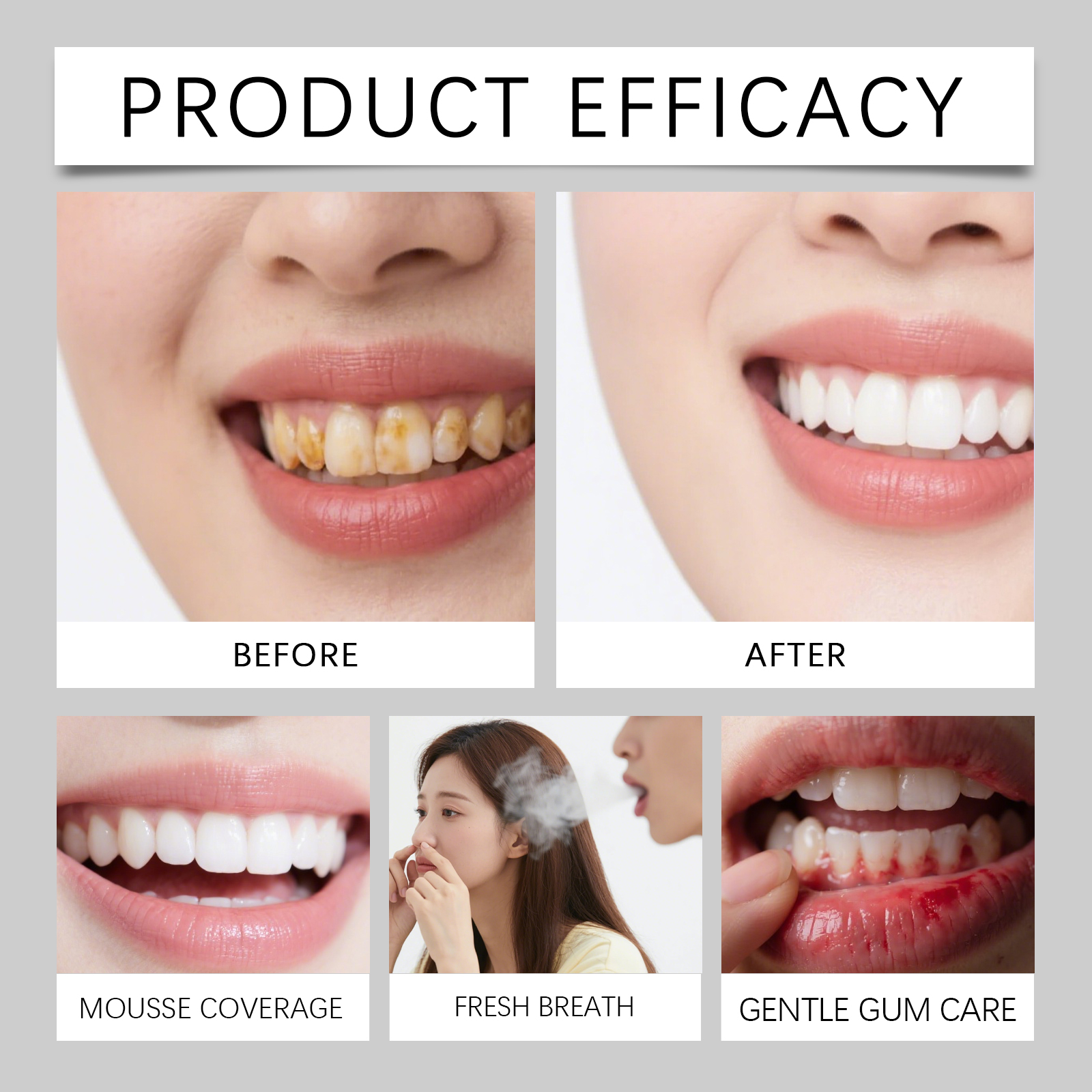 Foam Dental Cleansing Mousse Mild Formula Protect Teeth Freshen Breath Daily Convenient Oral Care