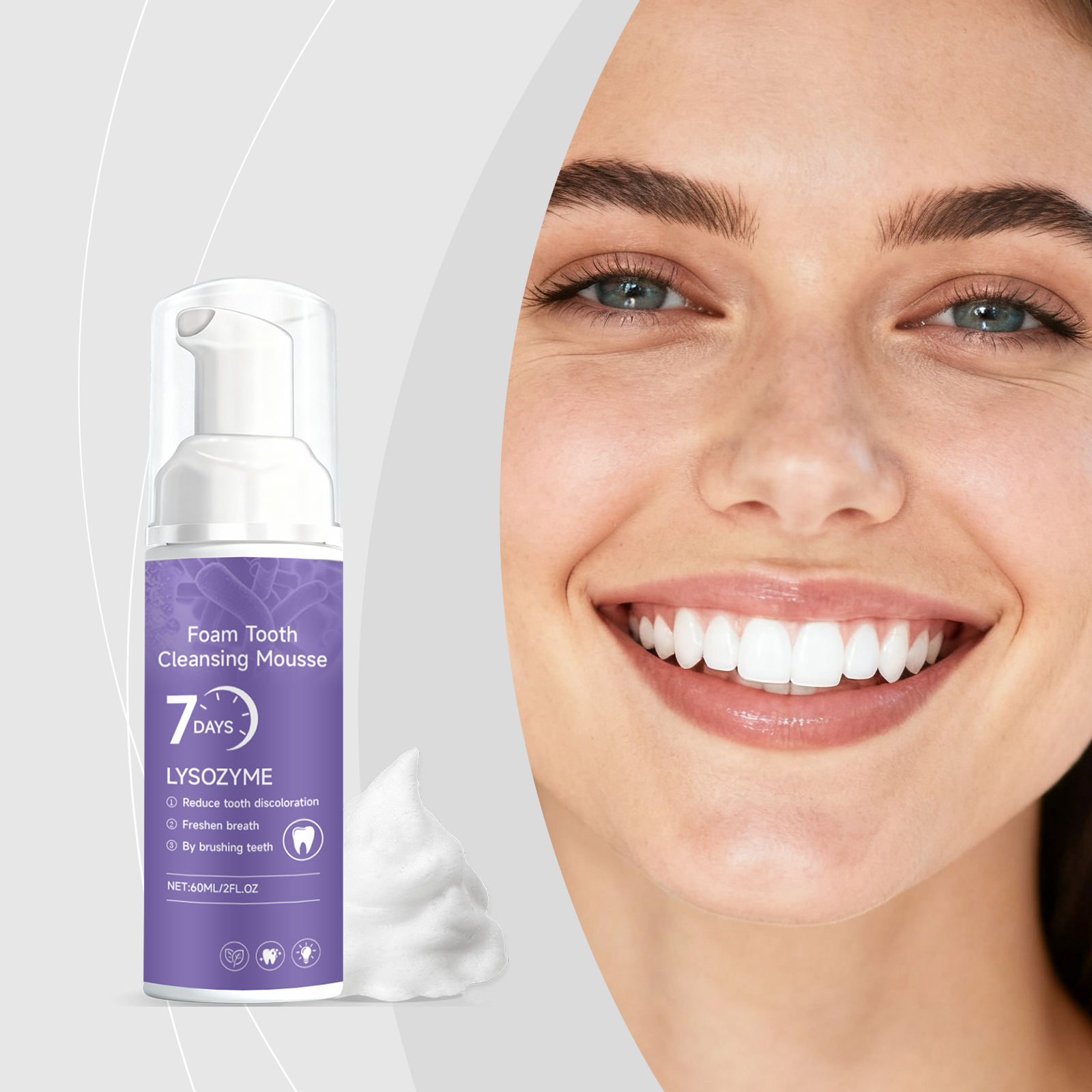 Foam Dental Cleansing Mousse Mild Formula Protect Teeth Freshen Breath Daily Convenient Oral Care