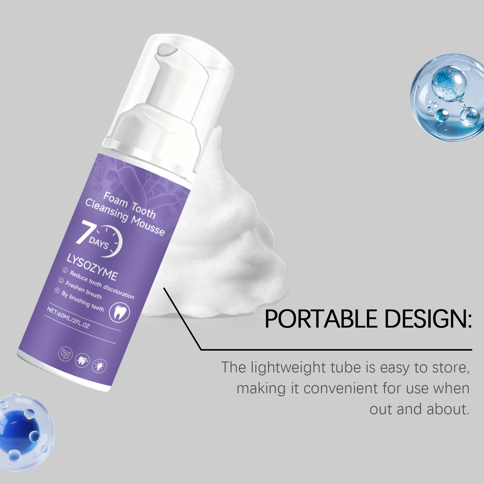 Foam Dental Cleansing Mousse Mild Formula Protect Teeth Freshen Breath Daily Convenient Oral Care