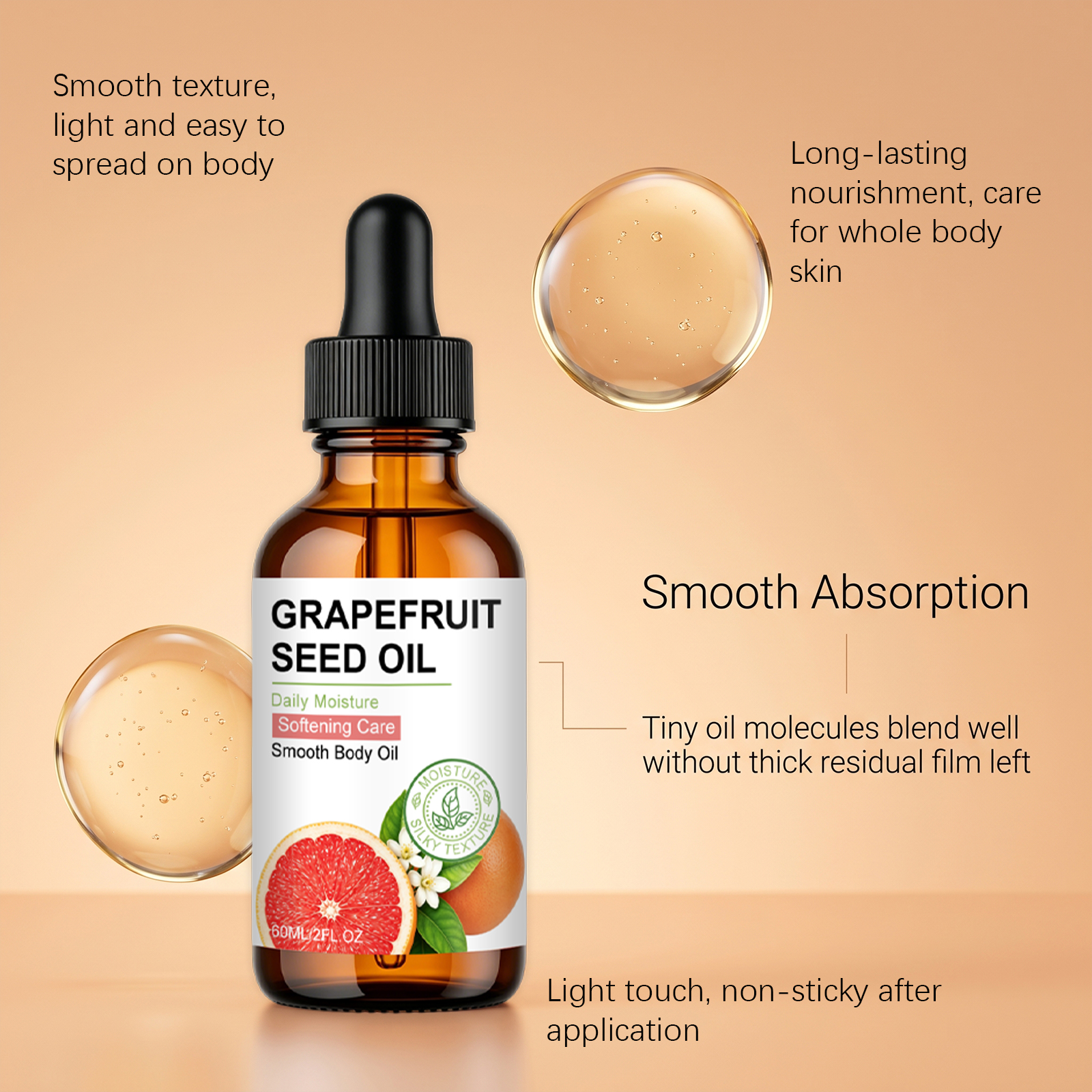 Smooth Body Oil Mild Ingredients Nourish Skin Moisturize Delicate Hydrate Refreshing Daily Care Oil