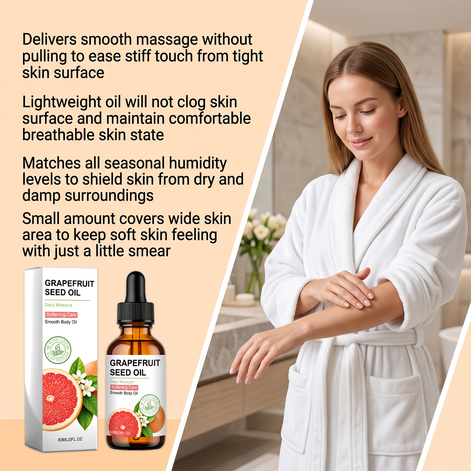 Smooth Body Oil Mild Ingredients Nourish Skin Moisturize Delicate Hydrate Refreshing Daily Care Oil