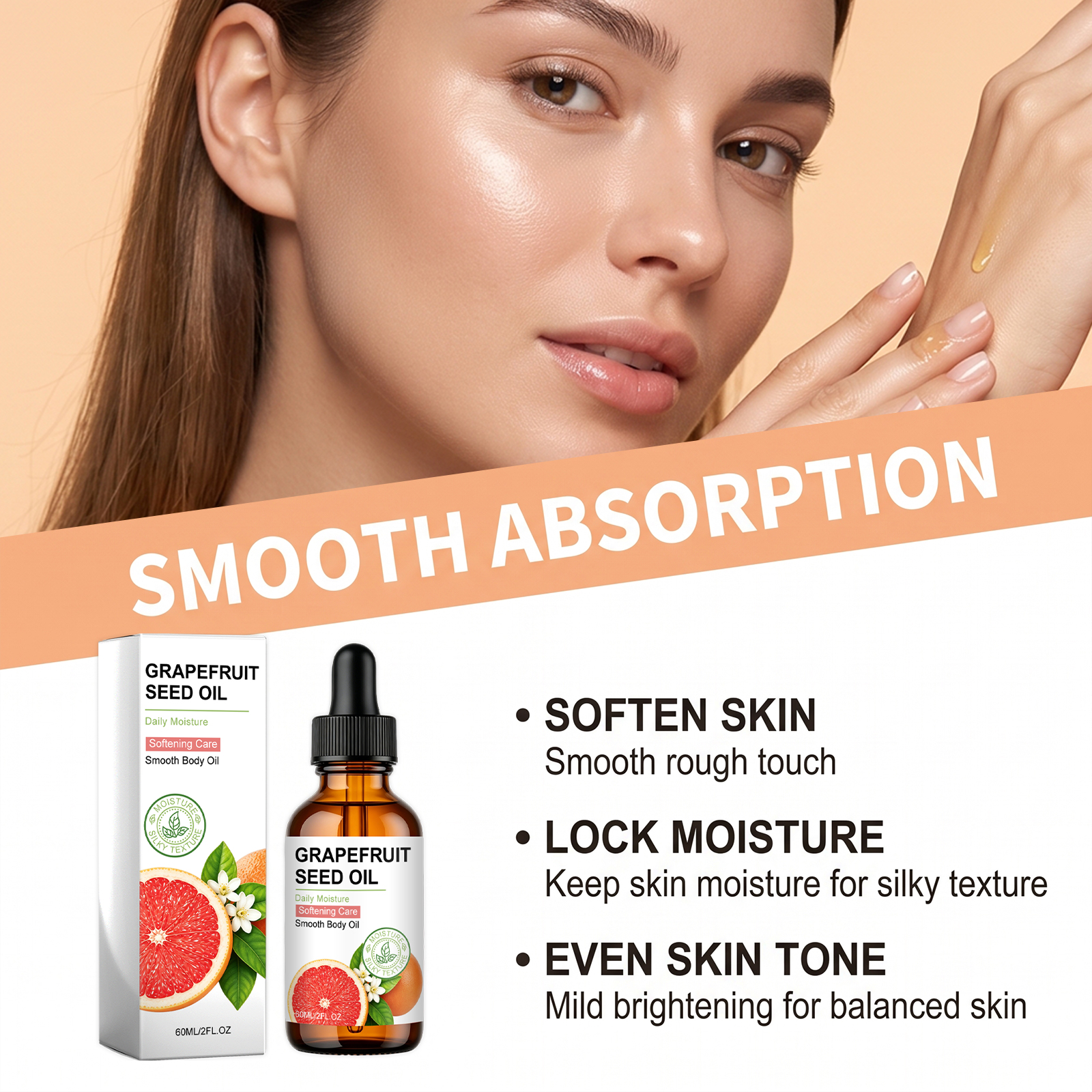 Smooth Body Oil Mild Ingredients Nourish Skin Moisturize Delicate Hydrate Refreshing Daily Care Oil
