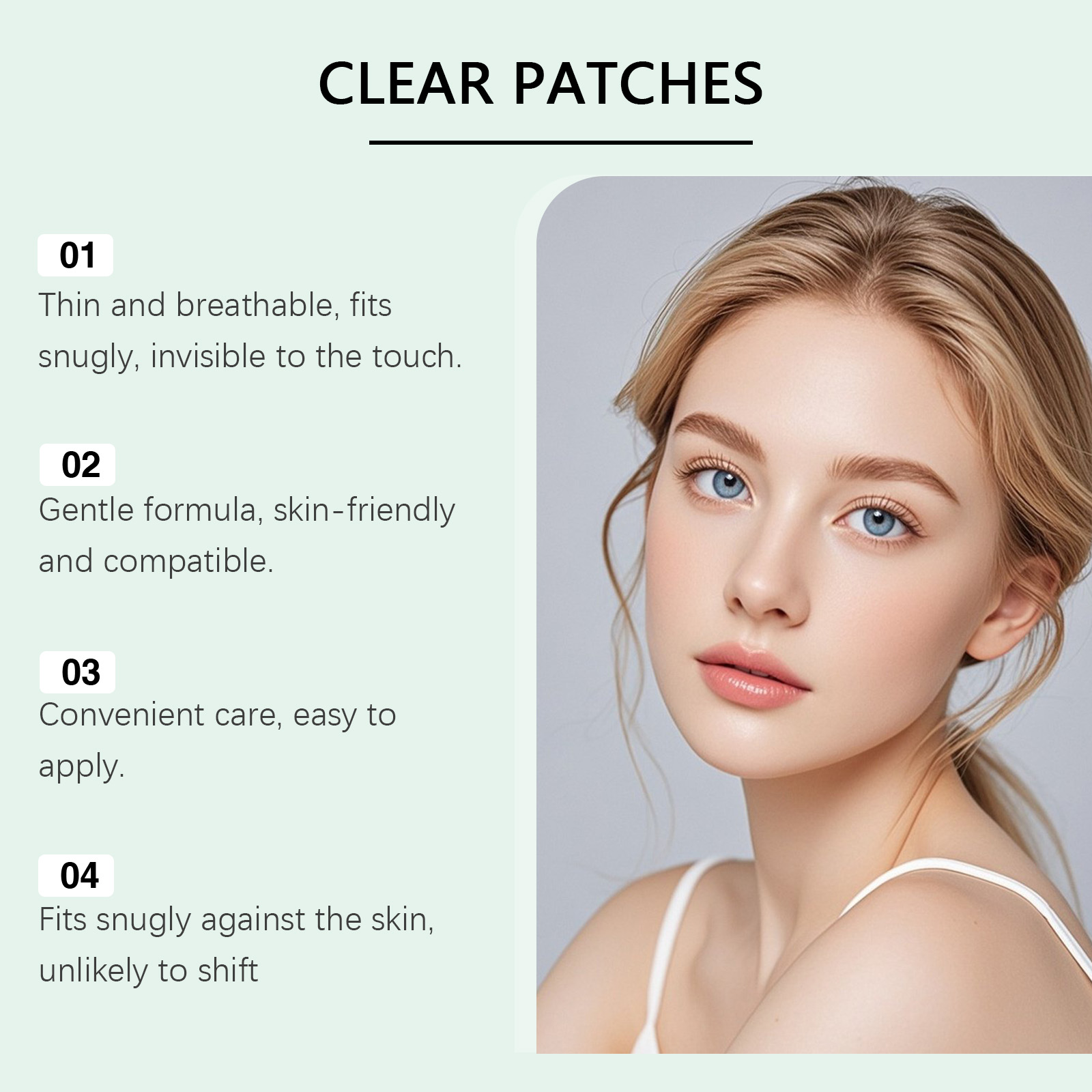 Skin Cleansing Patch Mild Formula Daily Facial Oil Cleaning Thin Breathable Moist Soft Non Sticky