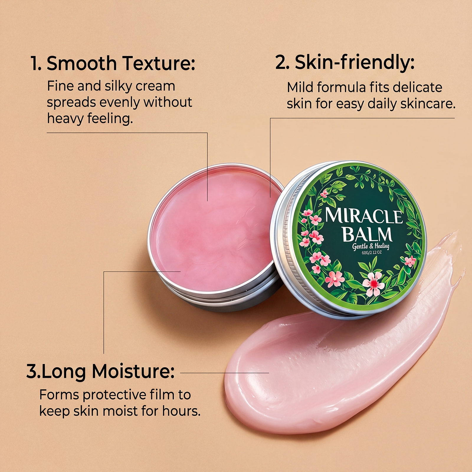 Soothing Cream Daily Hydrating Moisturizing Nourishing Refreshing Nonsticky Quick Absorb For Face And Body All Suitable