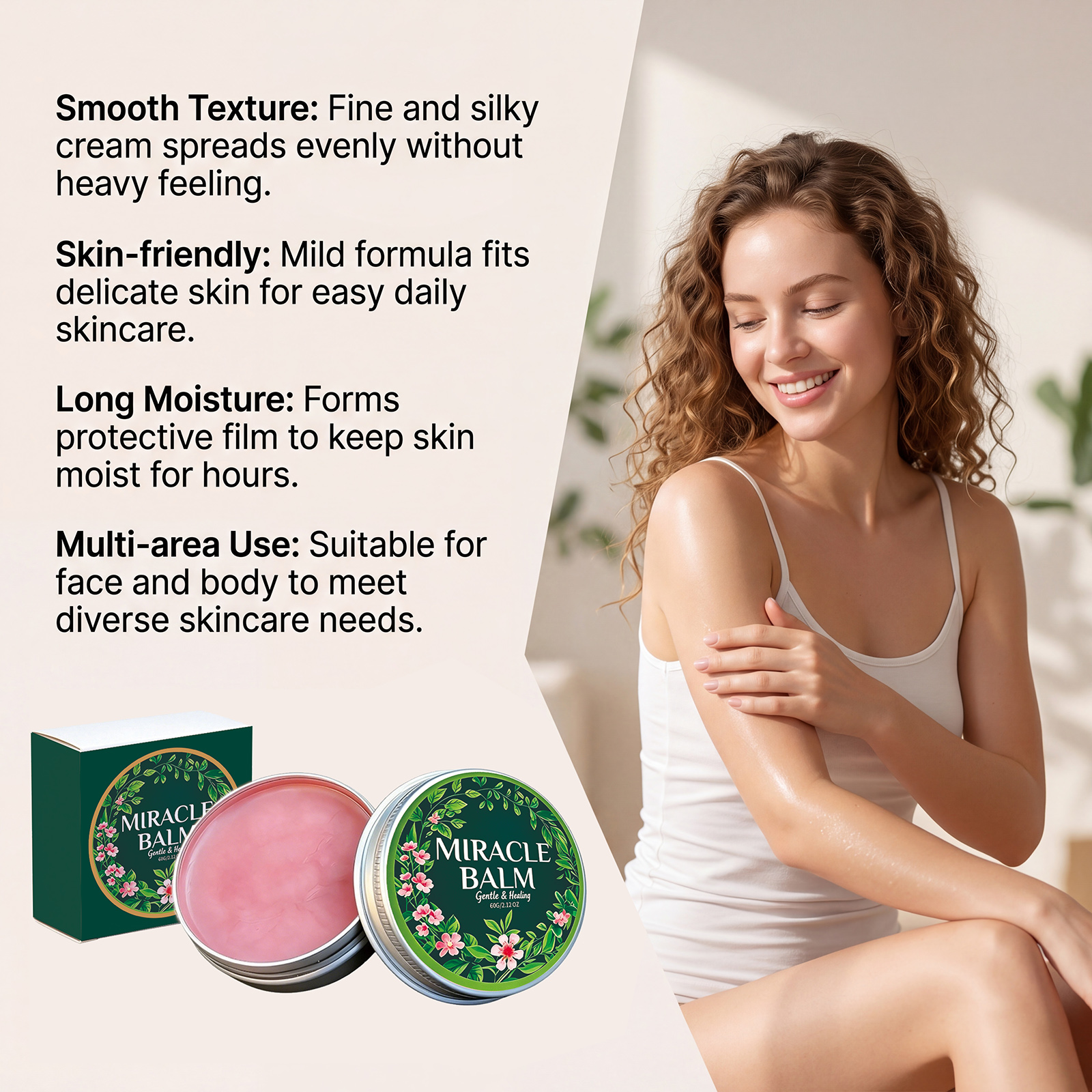 Soothing Cream Daily Hydrating Moisturizing Nourishing Refreshing Nonsticky Quick Absorb For Face And Body All Suitable