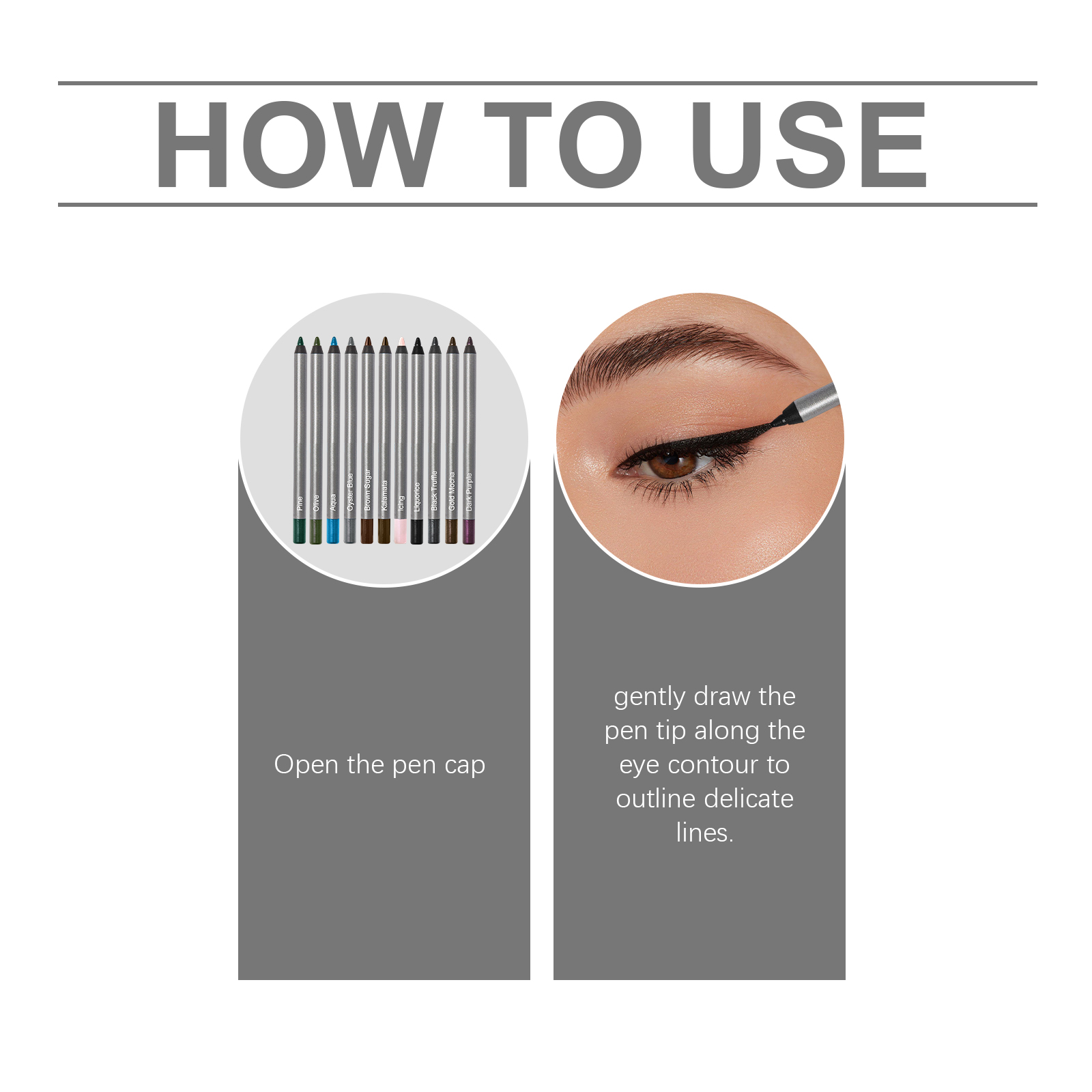 Licorice Shade Smooth Eyeliner Gel Pencil Natural Outline Drawing Silky Long Lasting Makeup Eye Liner Pen