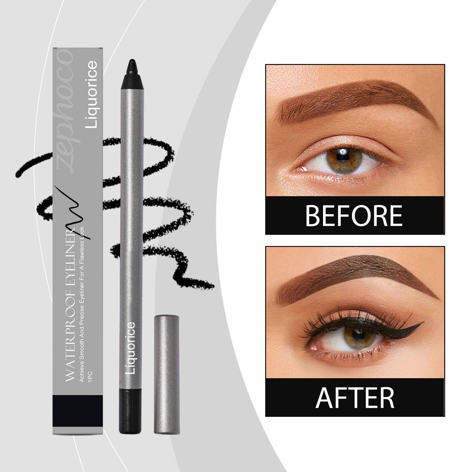 Licorice Shade Smooth Eyeliner Gel Pencil Natural Outline Drawing Silky Long Lasting Makeup Eye Liner Pen