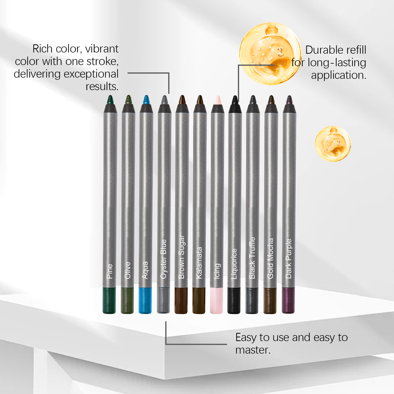 Licorice Shade Smooth Eyeliner Gel Pencil Natural Outline Drawing Silky Long Lasting Makeup Eye Liner Pen