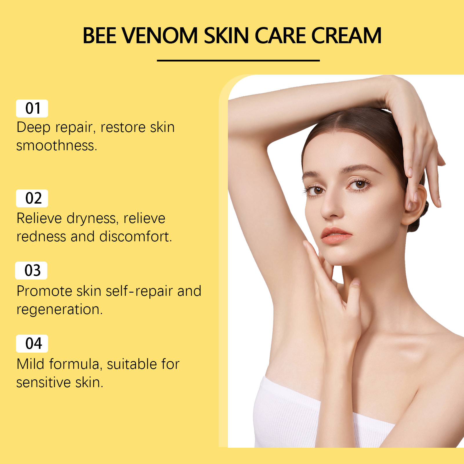 Bee Venom Skin Care Cream Gentle Nourish Skin Remove Mole Clean Smooth Rejuvenate Cream