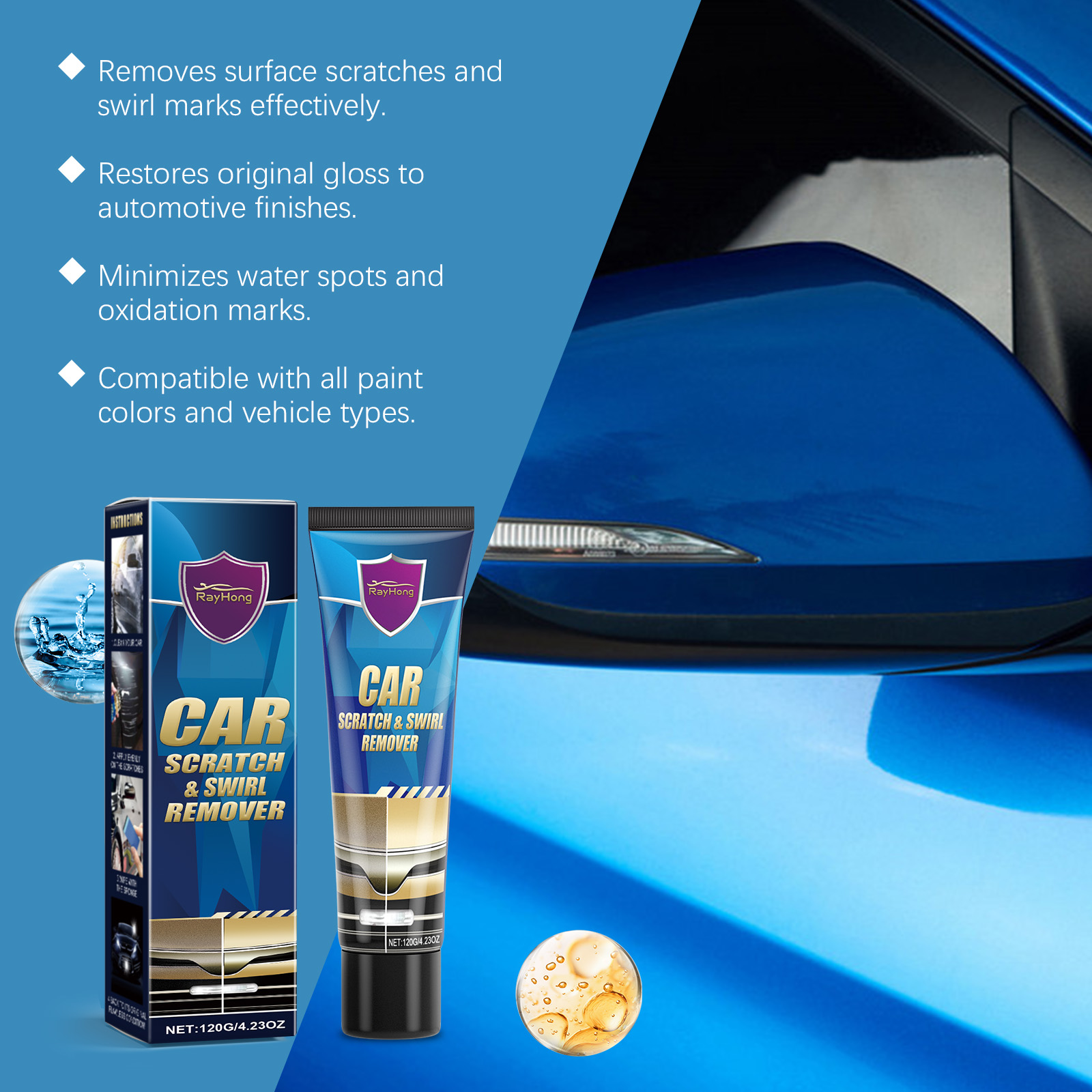 Car Scratch Repair Paste For Car Maintenance Renovation Paint Scratch Rubbing Polishing Paint Fix