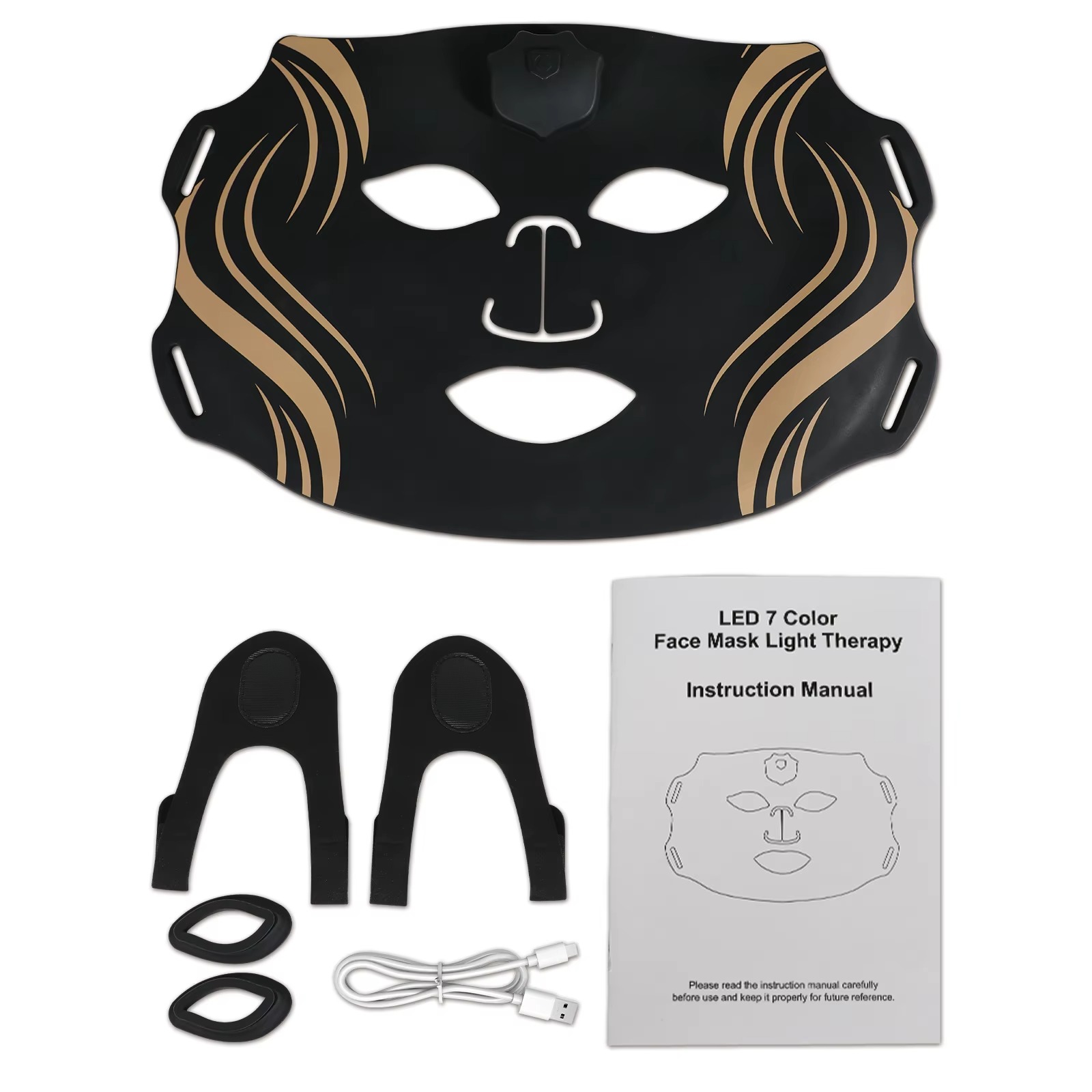 7 Colors Photon Silicone Face LED Mask 3D Facial Beauty Mask Red Light Therapy Face Mask Skin Care Repair Skin Brightening Wireless Use