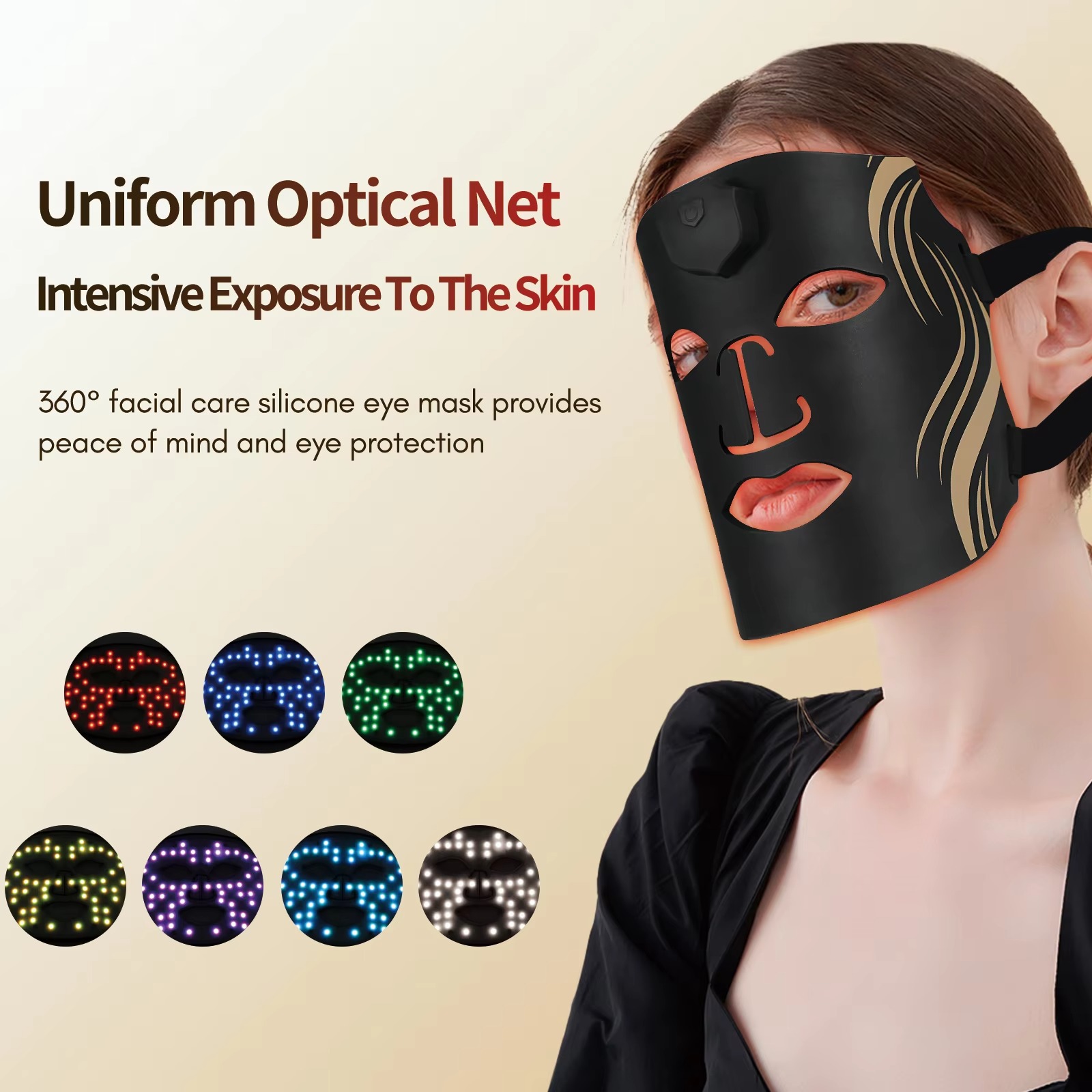 7 Colors Photon Silicone Face LED Mask 3D Facial Beauty Mask Red Light Therapy Face Mask Skin Care Repair Skin Brightening Wireless Use