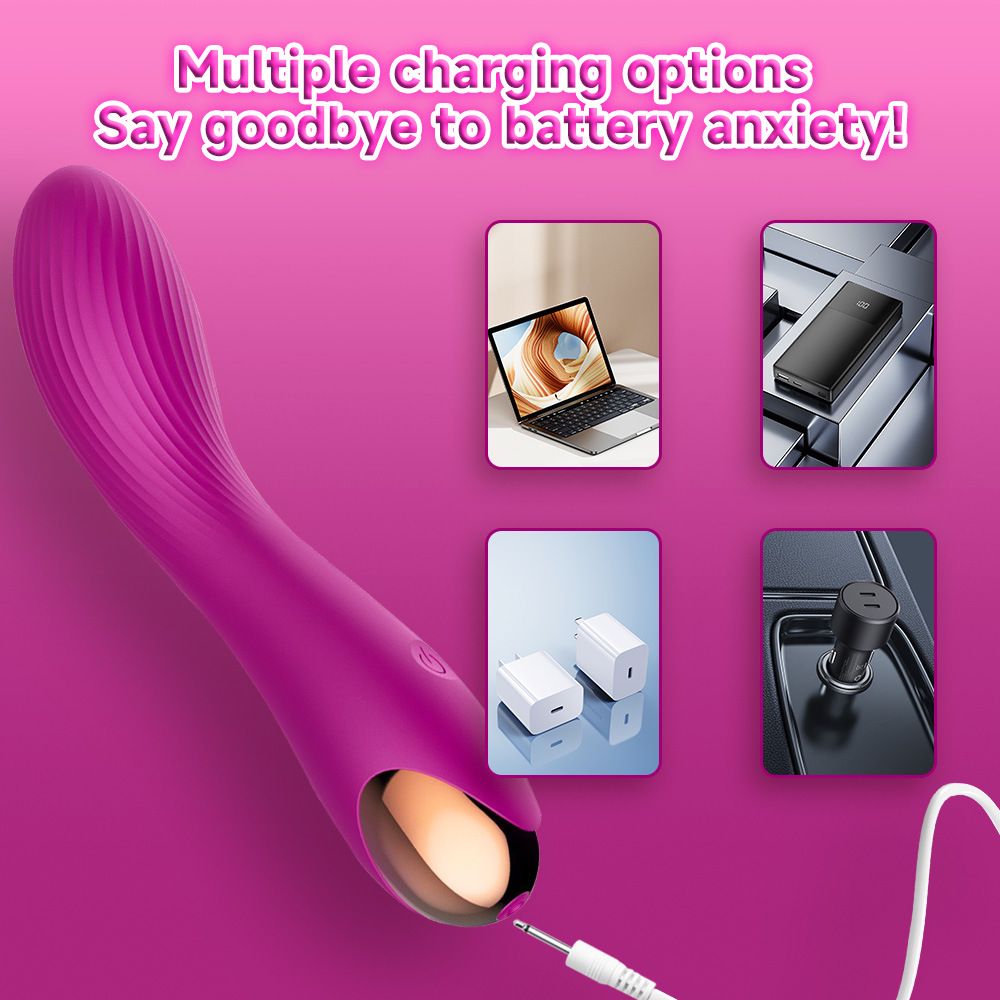 (Deep Purple) Sex Toy for Women Wand Vibrators Female Vibrating Wand 20 Frequency Rechargeable Fingerprint Vibrating Masturbator  