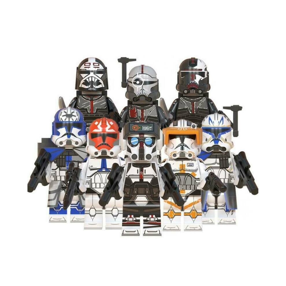 Star Wars Minifigures Clone Wars Jesse Rex Cody Building Blocks with Weapons Accessories Toy Collection Mini Block Set Fit Lego Birthday Party  Room Decoration Cake Toppers