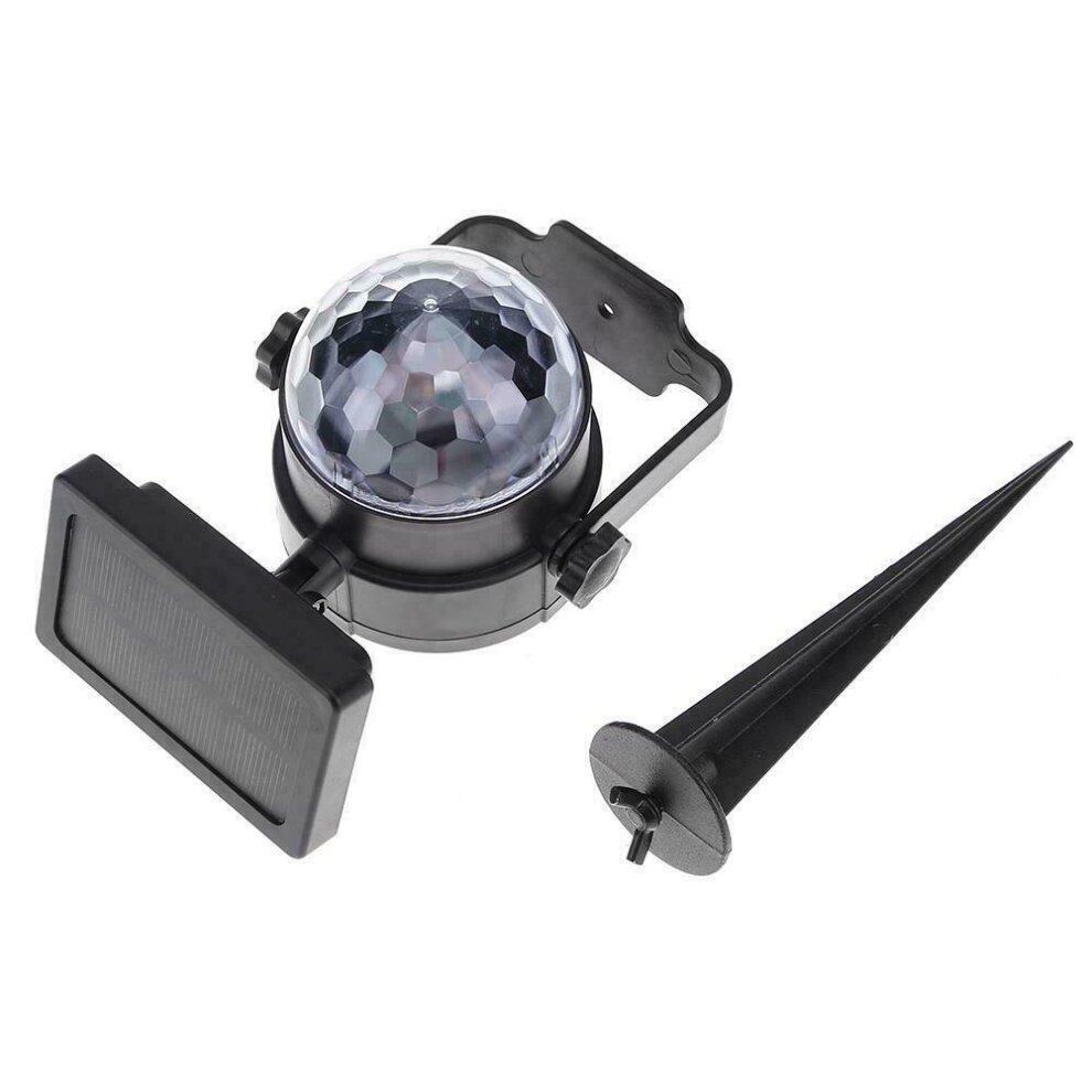 Solar LED Moving Colour Changing Rotating RGB Spotlight Garden Party Stage Light