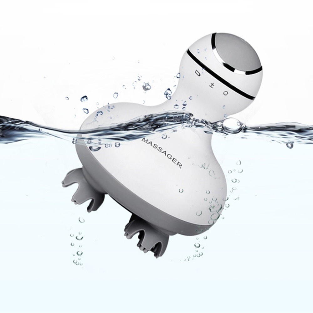 Electric Scalp Head Massager with 4 Removable Heads Attachments for Stimulating Hair Growth Deep Clean Stress Release Waterproof Portable Massager for Head Neck Body