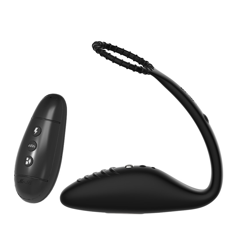 Wearable Vibrators Sex Toys for Men Vibrating Pennis Massager with Cock Ring P-spot Stimulator Rechargeable Waterproof Remote Control Black