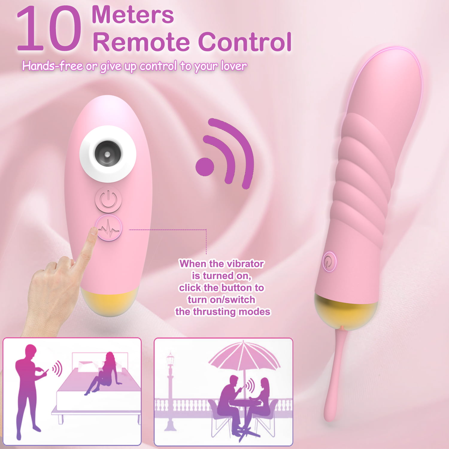 Vibrator Clitoral Licking Sex Toys Thrusting Dildo Personal Massager Suction Adult Products Accessories Remote Control for Couples Women Clit G Spot Stimulation Sexual Pleasure Tool