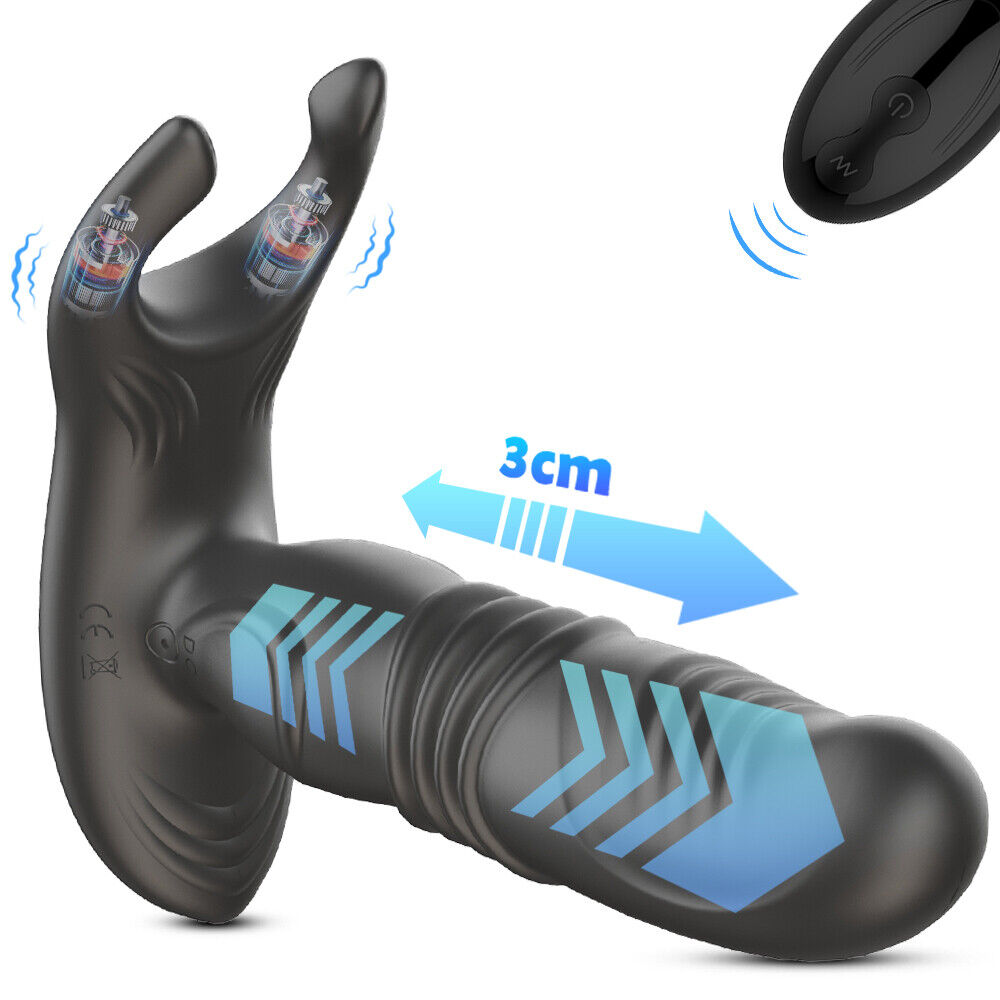 Prostate Vibrator Sex Toy Massager Telescopic Thrusting Anal Butt Plug Dildo Adult Toys for Men 10 Vibrating Modes Waterproof USB Rechargeable Masturbation Love Game Tool