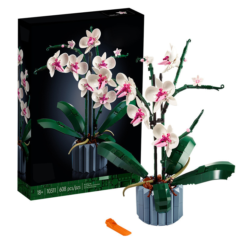 (10311 blocks) Icons Orchid Artificial Plant Building Set with Flowers, Home Décor Accessory for Adults, Botanical Collection, Gifts for Her and Him