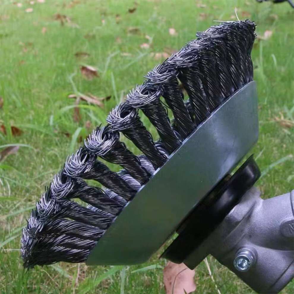 Steel Wire Wheel Trimmer Head Garden Weed Cutter Brush Lawn Mower Head