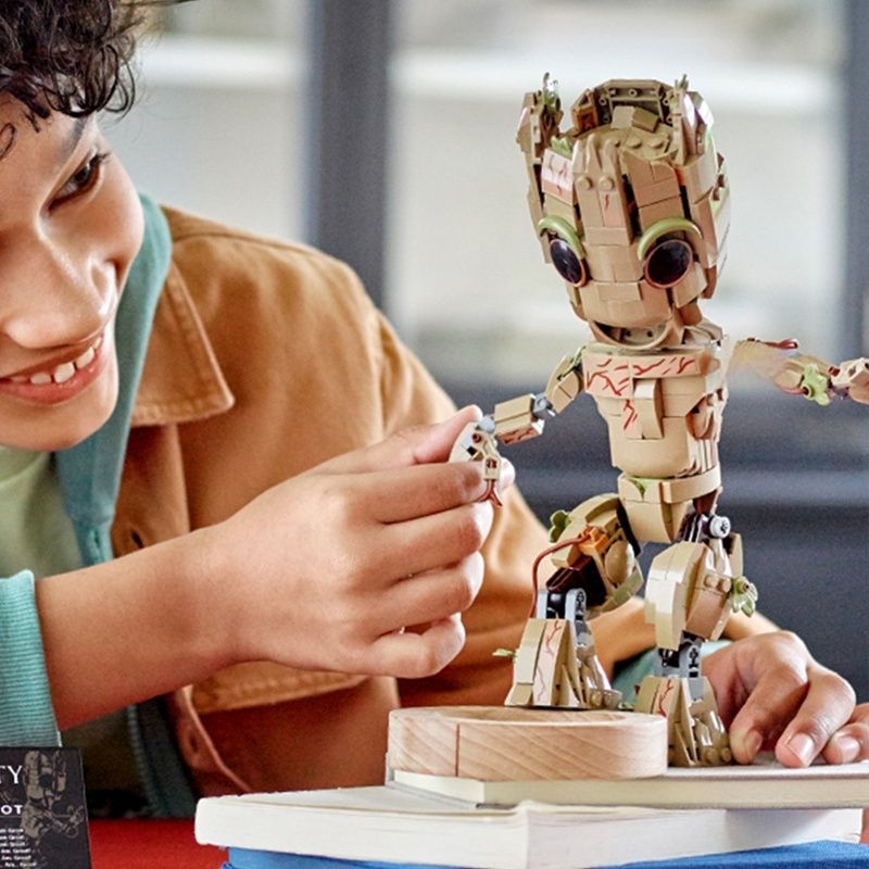 I Am Groots Compatible 76217 Building Kit Toys For Boys Bricks Tree Baby Groots Model Play Display Gift For Kids Constructor Toy No Box