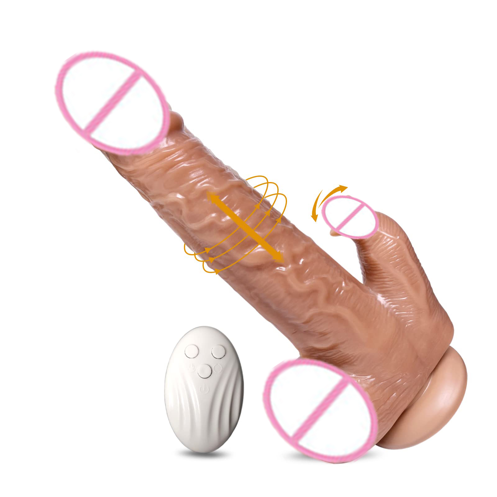Thrusting Vibrating Adult Sex Toys G Spot Vibrator Realistic Penis Dildo for Women Couples Clitoral Vagina Anal Stimulator Magic Wand Massager Tongue Licking Vibe with Heating Wireless Remote Control