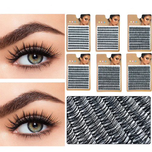 False Eyelashes Individual Lash Clusters DIY Eyelash Extension Kit At Home Lash Extension Supplies for Beginners Multi-Length Curl Natural Look 8-16mm