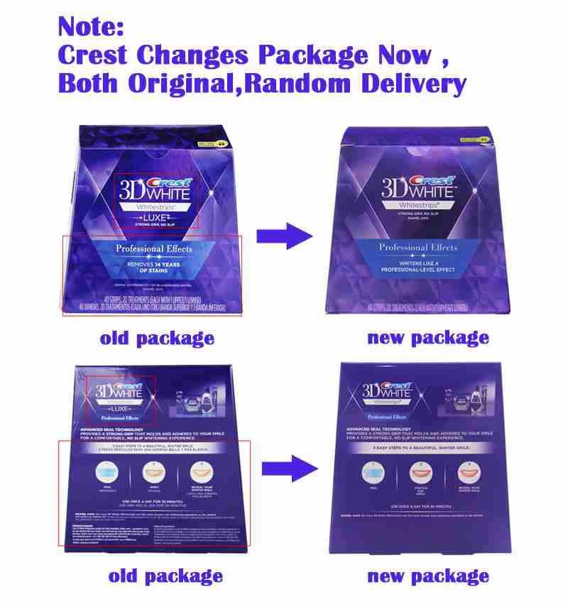 (5 pouches) Professional 3D White Whitestrips Teeth Tooth Whitening Strips Luxe Effects Dental Oral Hygiene 20 Pouches 40 Strips