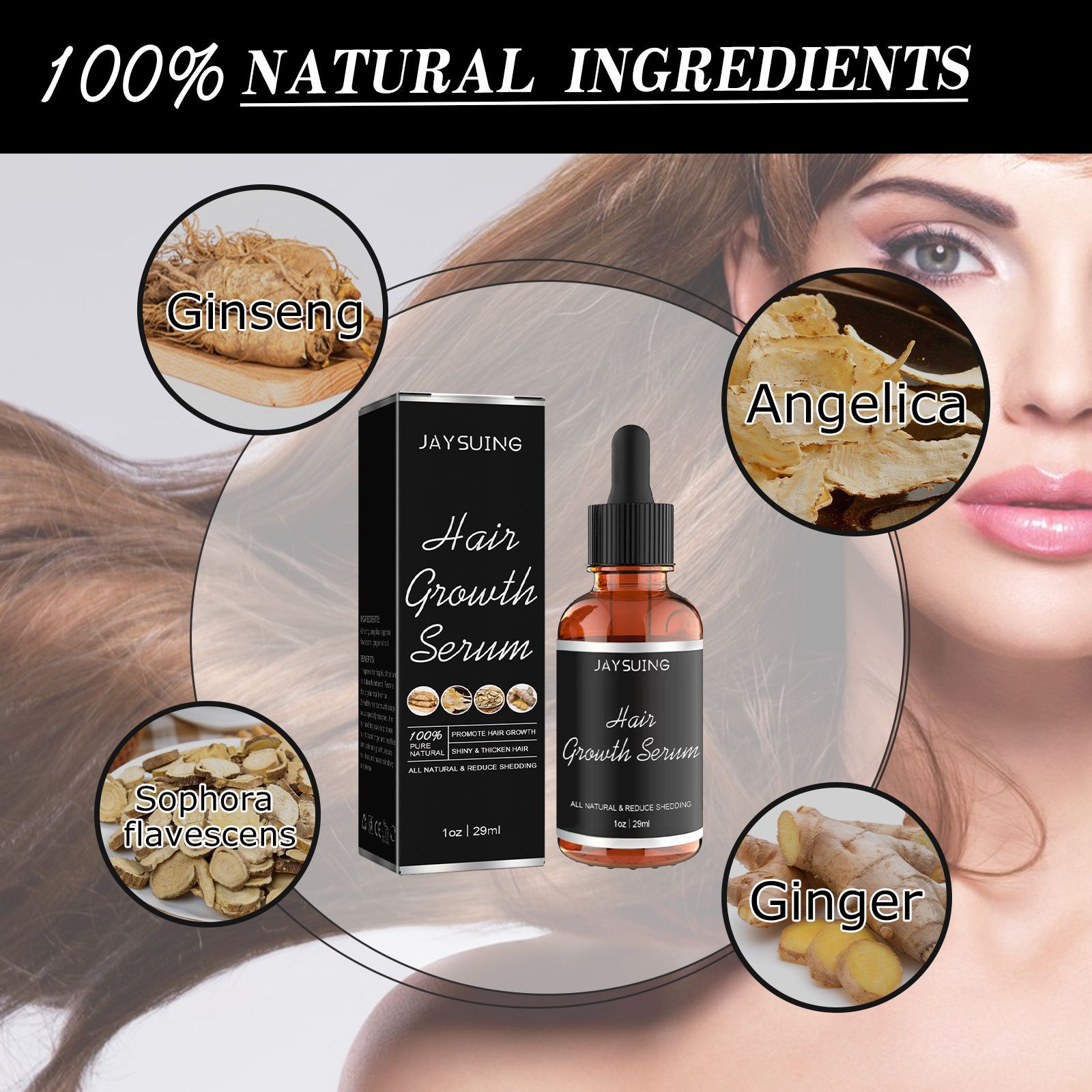 Hair Growth Serum Hair Care Essence Beard Essential Oils Moisturizing Hair Essence Natural Thickening Baldness Unisex