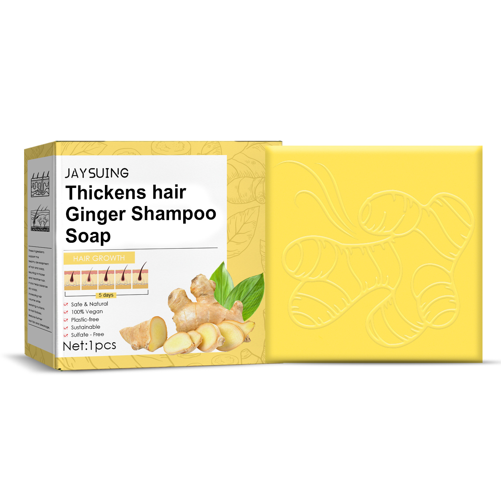 Hair Growth Shampoo Soap Herbal Hair-Growth Soap Bar Anti Hair Loss Promotes Thicker Stronger Hair