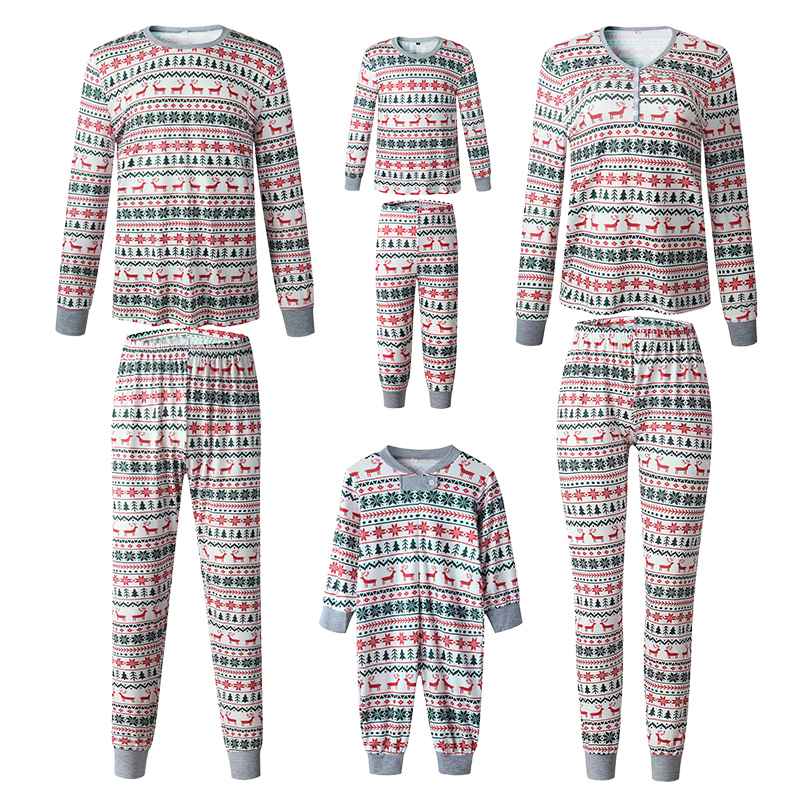 (3M Baby) Christmas Family Matching Pajamas New Year Xmas Father Mother Kids Baby Clothes Set Dad Mom And Daughter Son Pyjamas Outfit