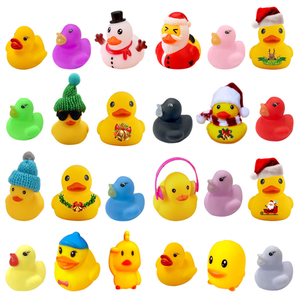 Christmas Countdown Advent Calendar 24 Rubber Ducks for Boys Girls and Toddlers Kid Toys Xmas Party Gifts