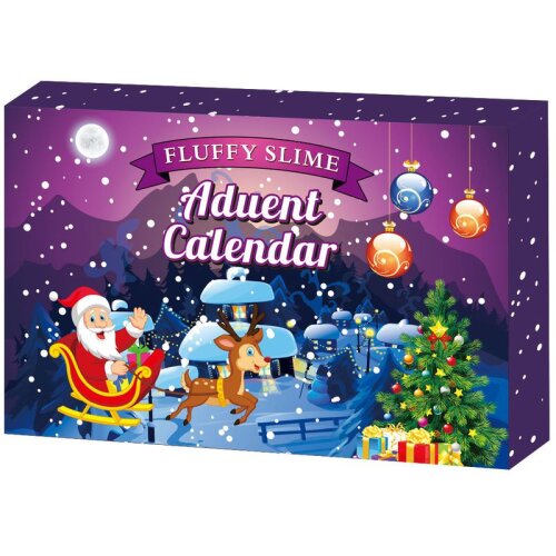 Christmas Advent Calendar 24Pcs Different Countdown Calendar Toy DIY Slime Kit Surprises Funny Christmas Gift for Kids Girls Age 4-8