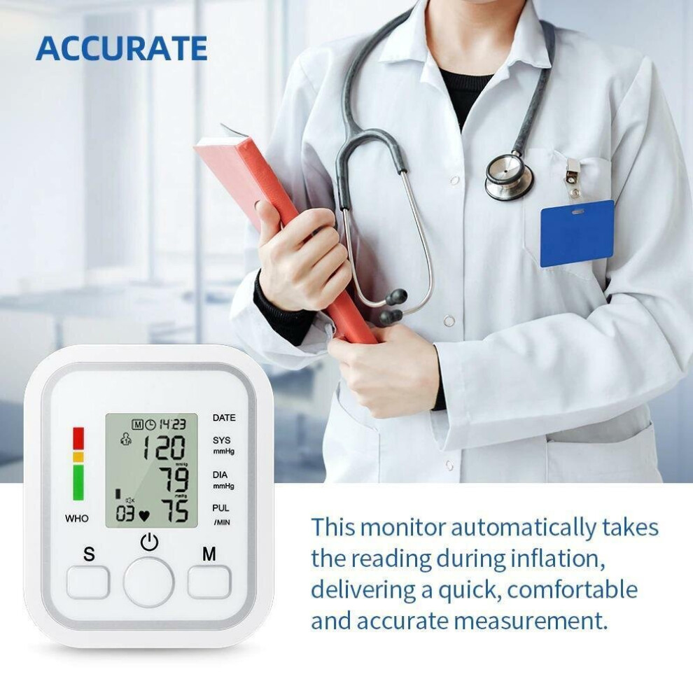Digital Automatic Blood Pressure Monitor Upper Arm BP Machine