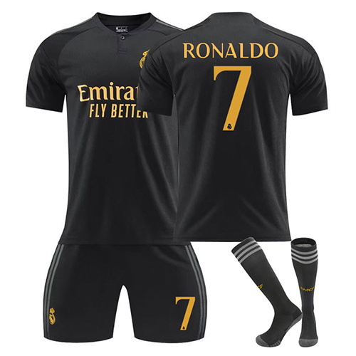 Football Kit No. 7 Ronaldo Soccer Jersey for Kids 2023 2024 Activewear Tracksuit Boys Football Shirts Shorts and Socks Set