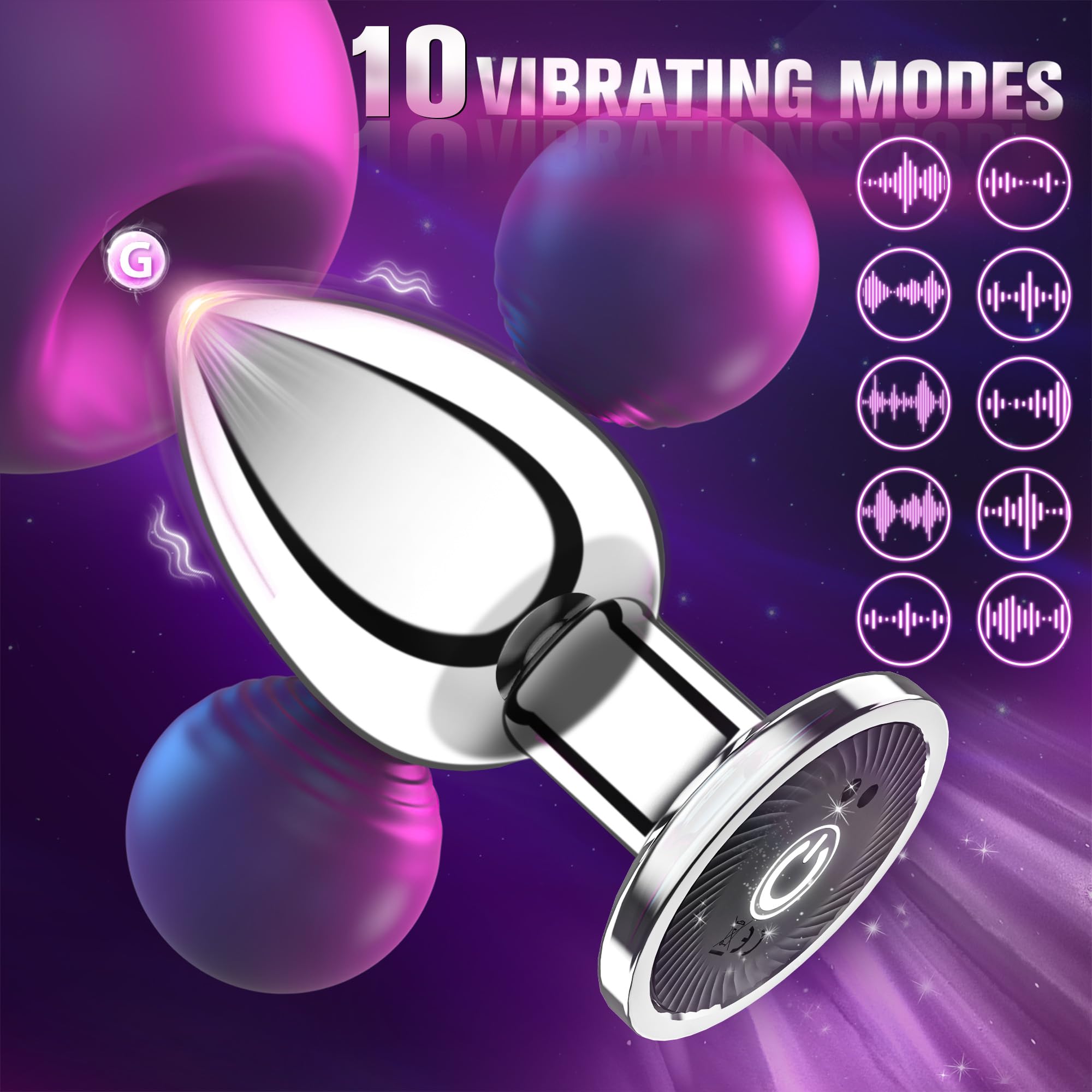 (S) Vibrating Anal Plug Anal Toys Butt Plug 10 Modes Remote Control Vibrator Male Sex Toys for Women Couples Waterproof Adult Toys G Spot Anal Plugs Beads