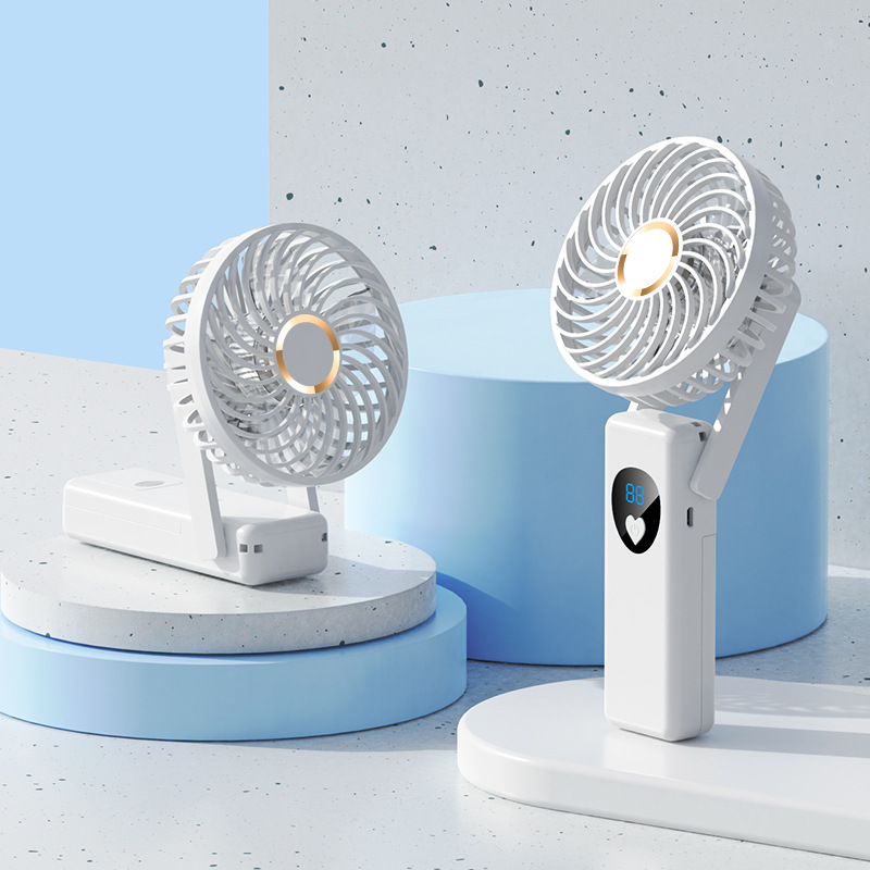 USB Rechargeable Battery Personal Silent Powerful Pocket Handheld Fan with Digital Display