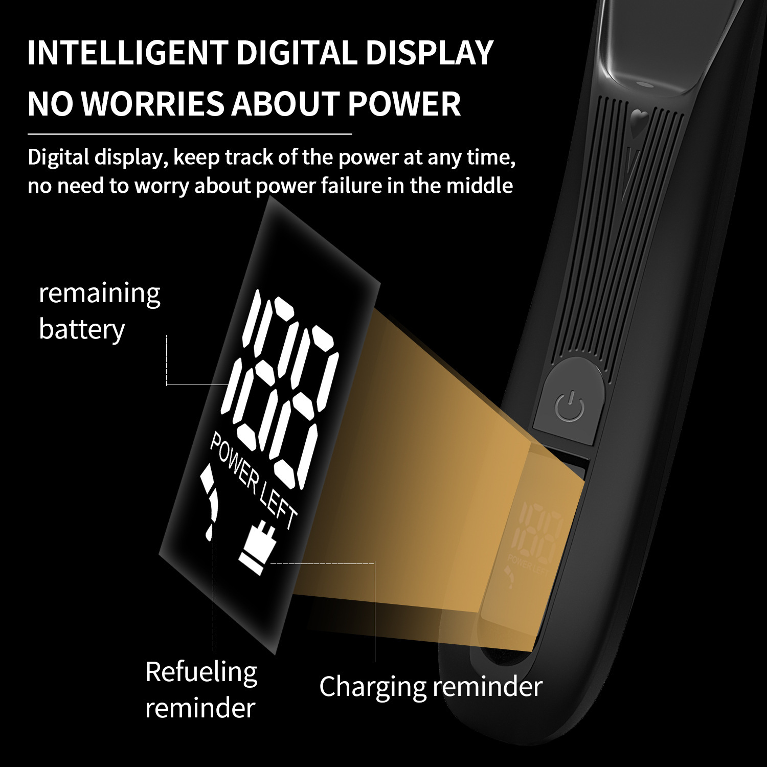 Mens Electric Hair Trimmer with LCD Display Rechargeable Grooming Tool for Body Hair