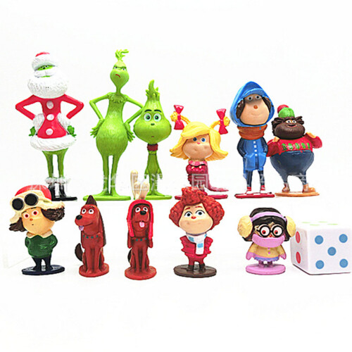 12PCS/SET Christmas Grinch Action Figure Kids Toys XMAS UK