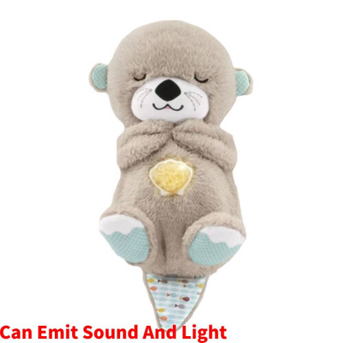 With Breathing Movement Soothing Sleeping Otter Toy Musical Stuffed Baby Toy
